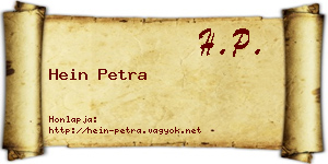 Hein Petra névjegykártya